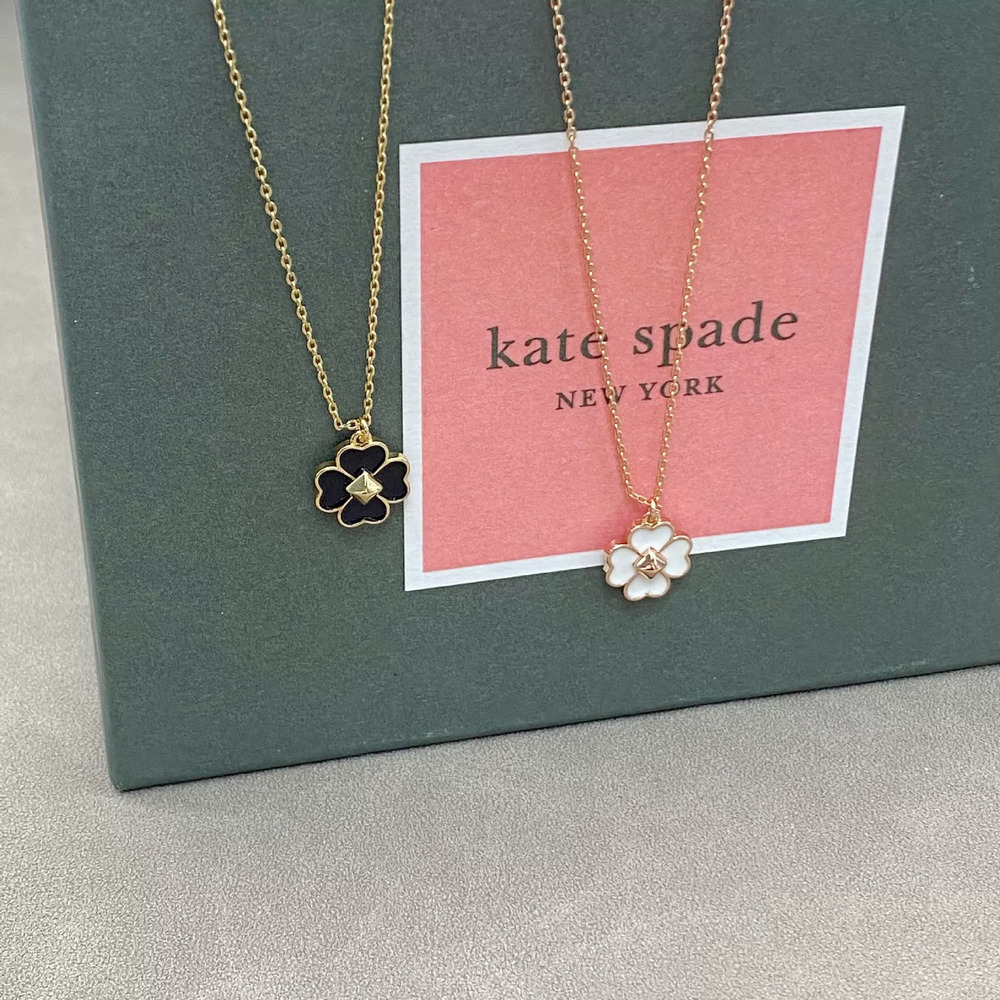 kate spade Enamel Four Leaf Clover Gold Plated Necklace Choker